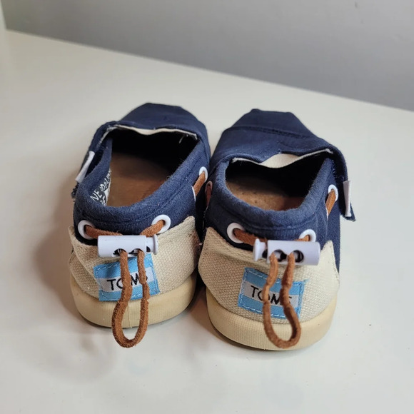 Toms Navy Blue Tiny Alpargata Slip On Shoes Size Girl's 9 Toddler - Picture 3 of 10